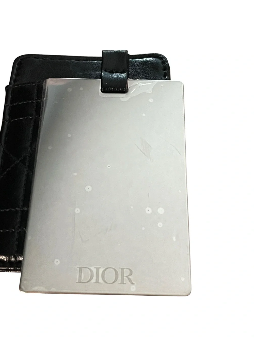 Dior Black Quilted CD Logo Phone Card Holder Wallet